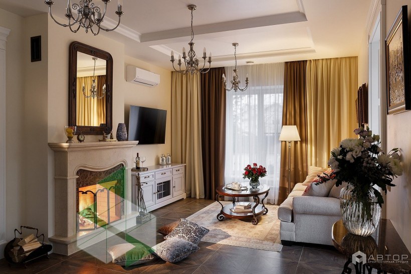 Маленькая гостиная с камином