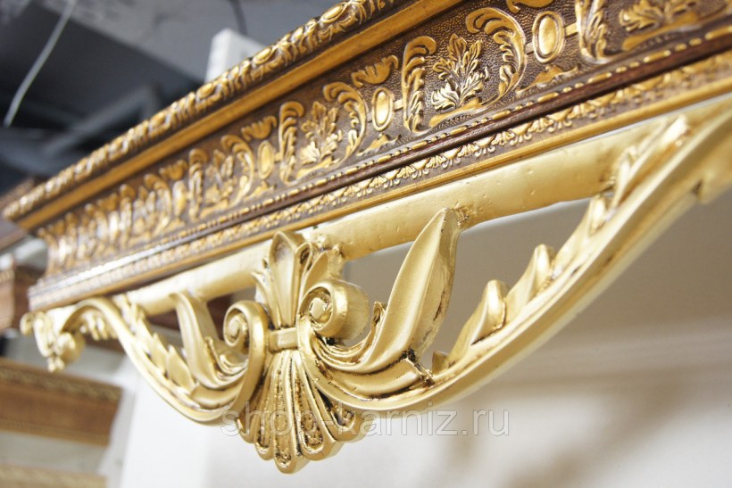 Багетный карниз антик золото