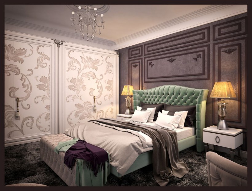 Спального гарнитура Неоклассика изумруд