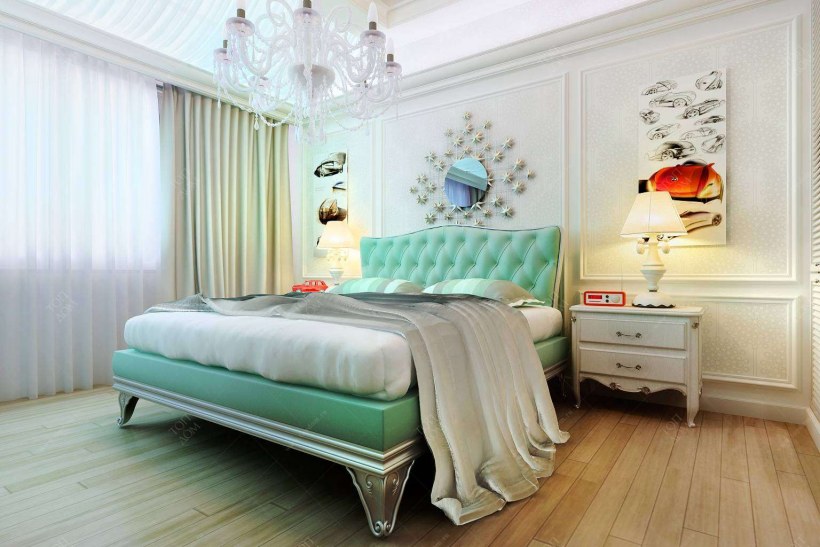 Спальня Неоклассика зеленые оттенки