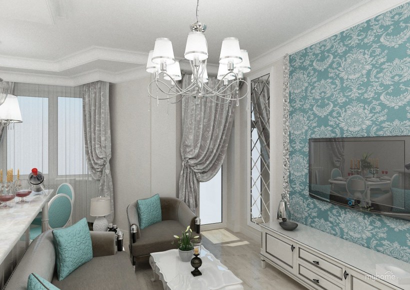 Спальня Неоклассика бирюза