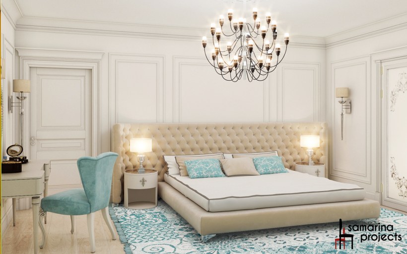 Спальня Неоклассика бирюза