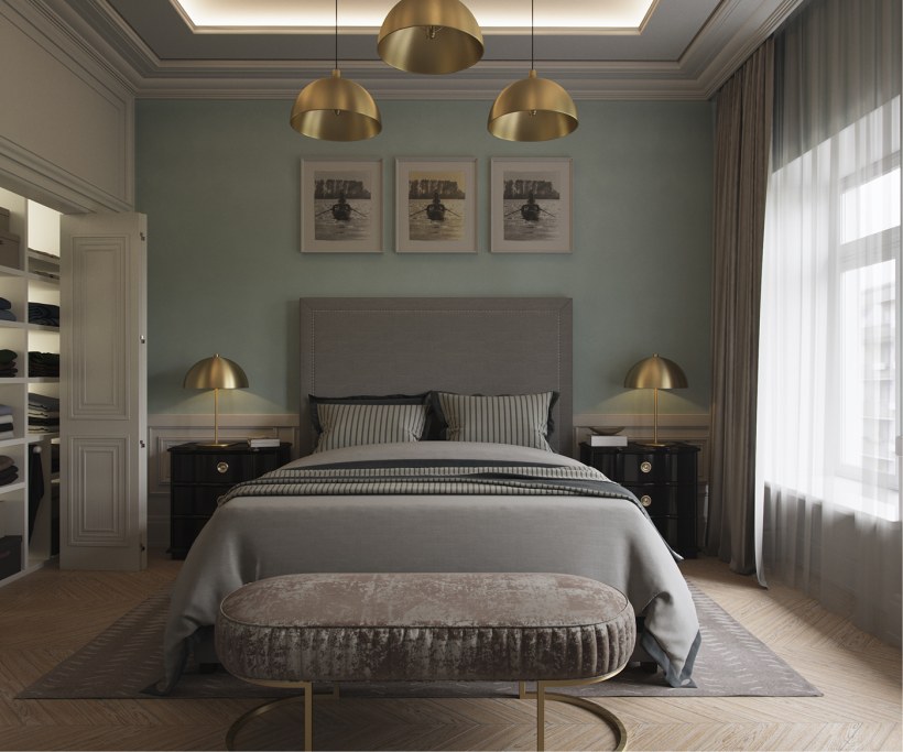 Гостиная в стиле Неоклассика Изумрудная