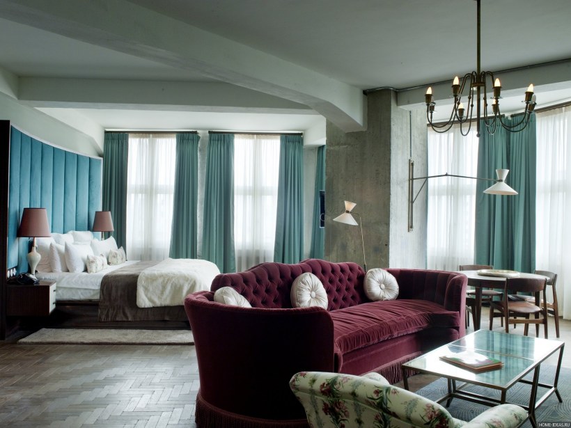 Спальня в цвете Тиффани