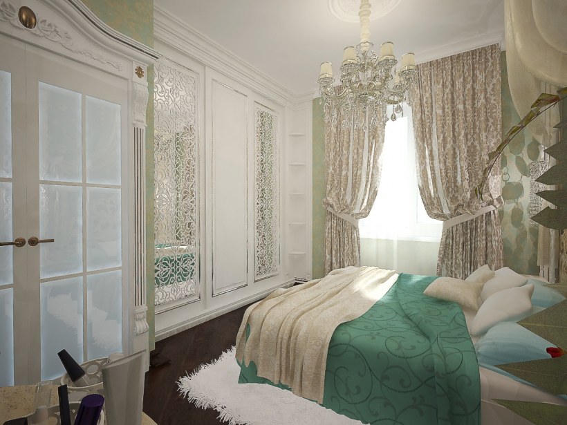 Спальня в изумрудном цвете