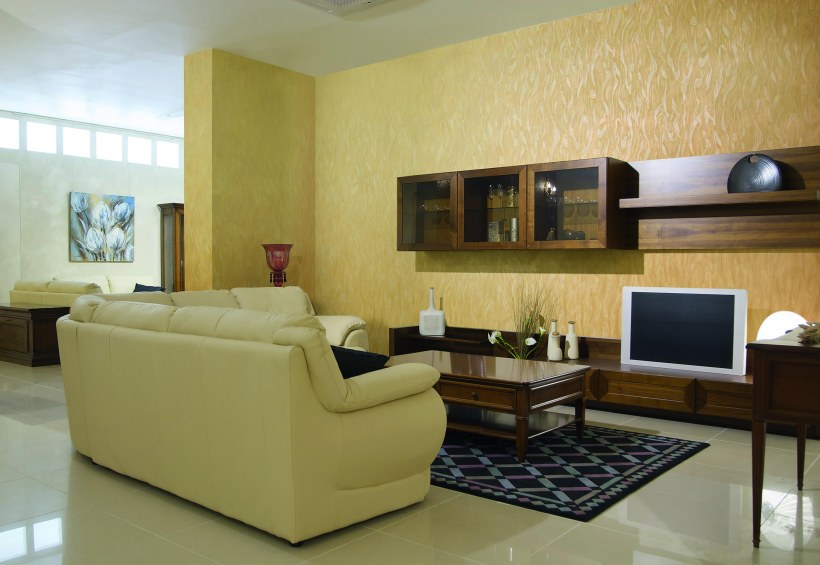 Однотонная гостиная