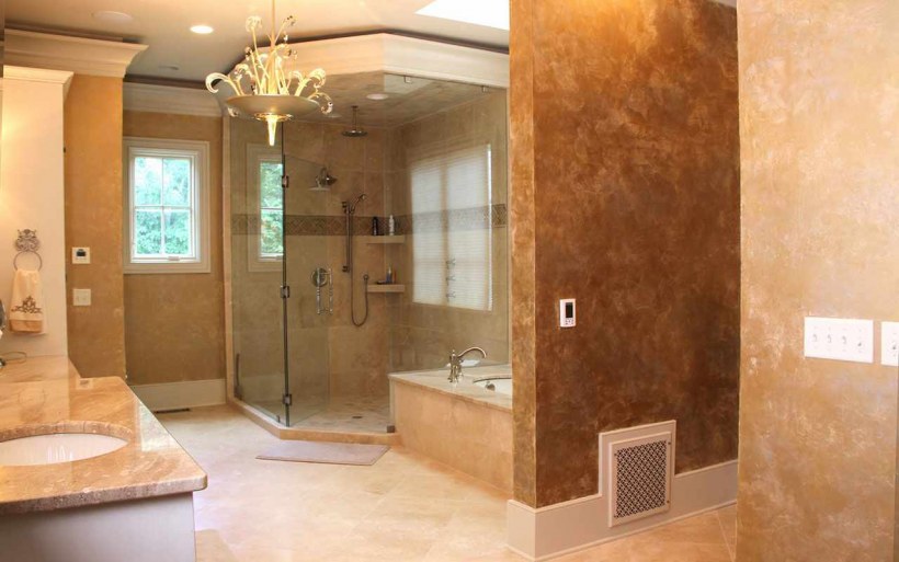 Венецианская штукатурка в ванной комнате