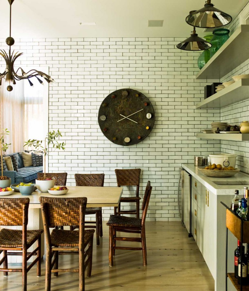 Отделка кухни под кирпич