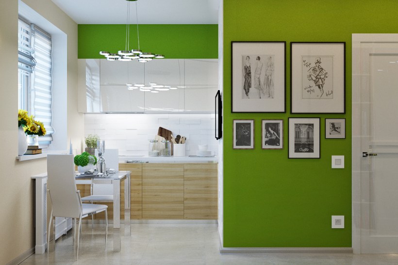 Цвет стен для маленькой кухни