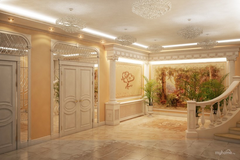 Холл-гостиная дизайн