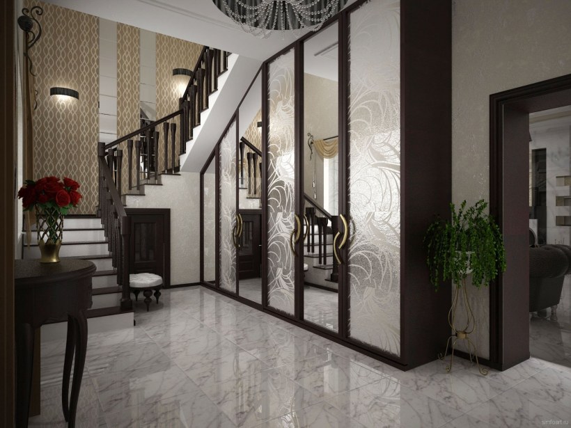 Интерьер коридора в коттедже