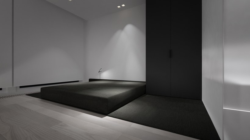 Черно белая комната Минимализм
