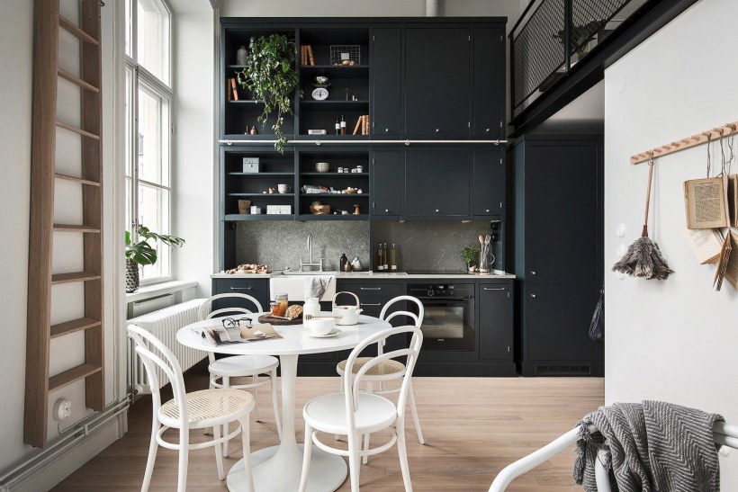 Сканди лофт интерьер кухни