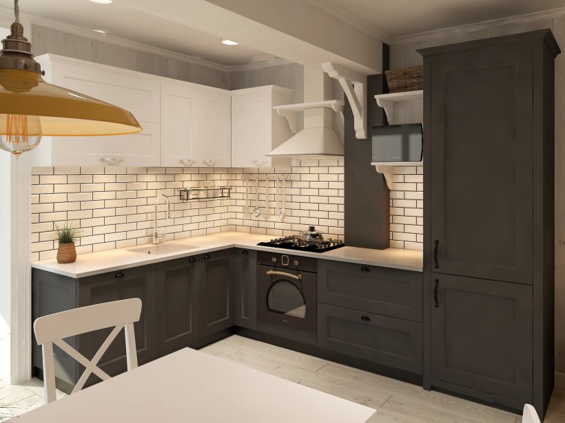 Бежевая кухня в скандинавском стиле