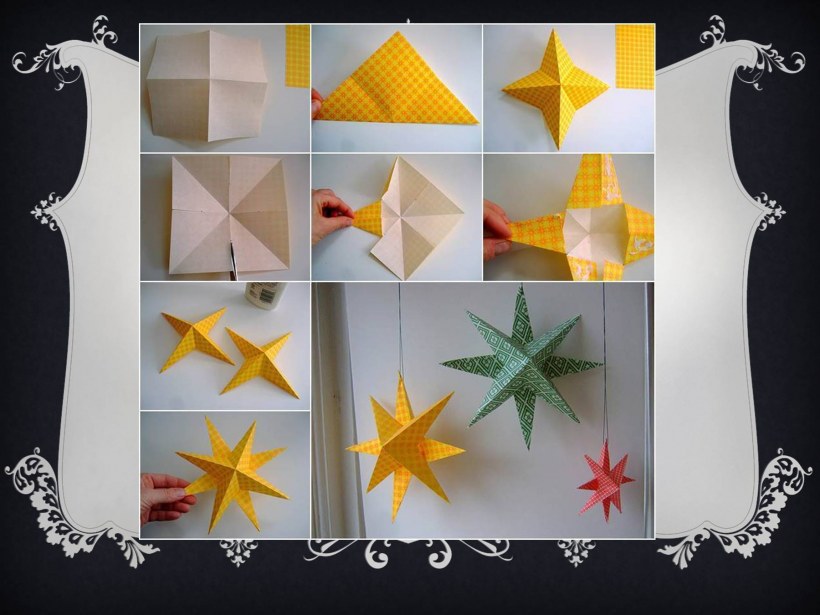 Новогодняя звезда из бумаги объемная