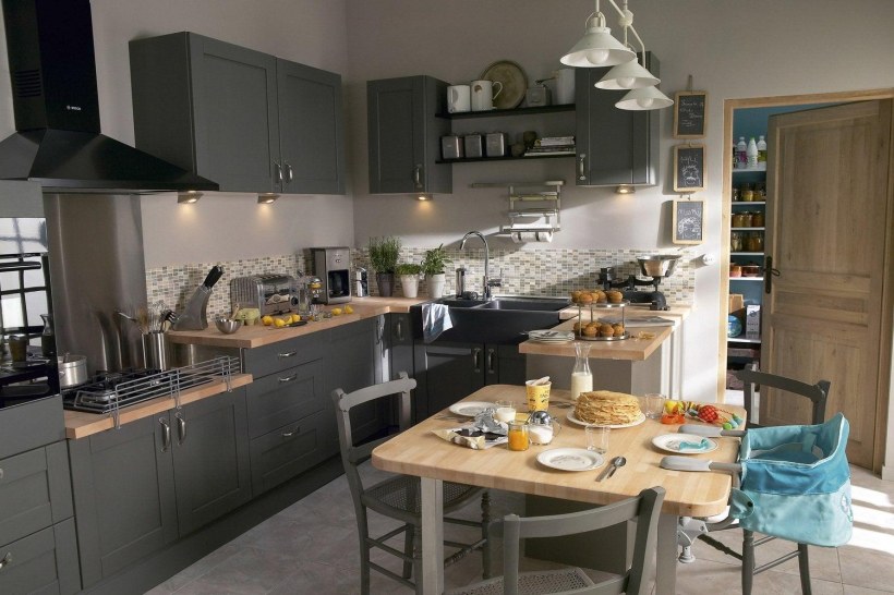 Кухня Леруа Леда серая