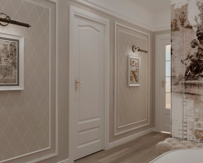 Молдинги в коридоре