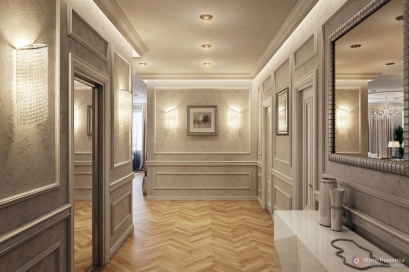 Интерьер коридора в классическом стиле