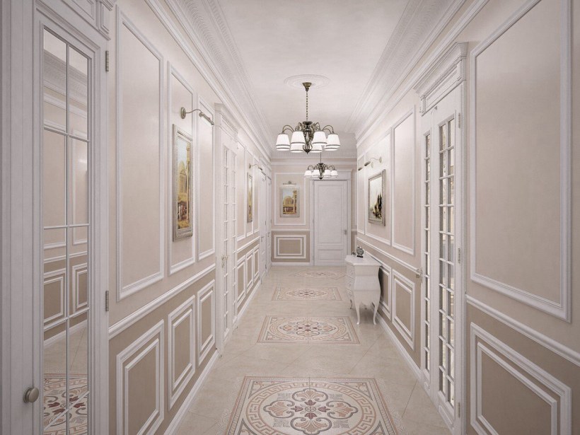 Молдинги в коридоре