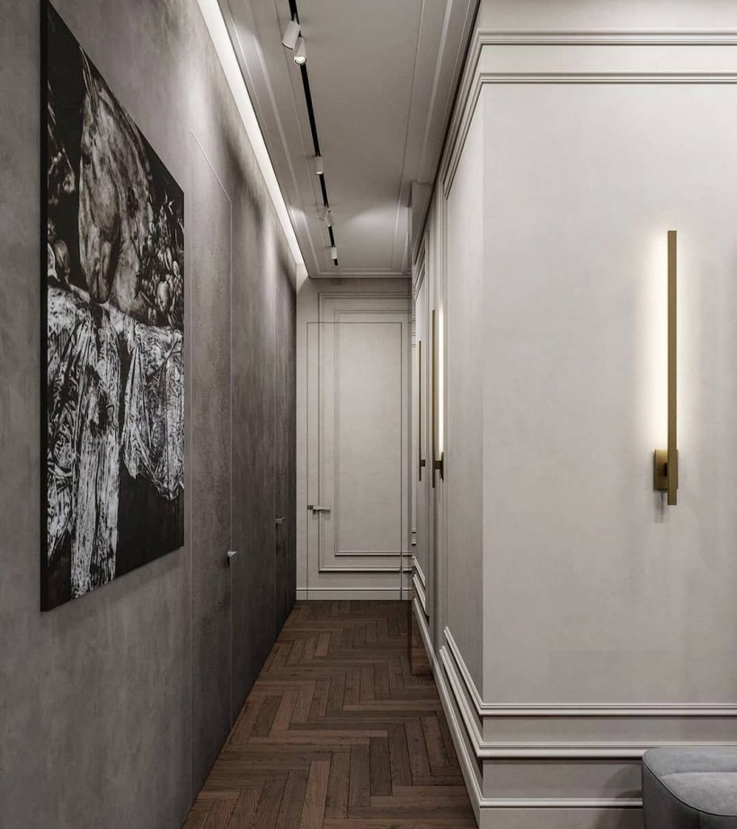 Молдинги в интерьере прихожей