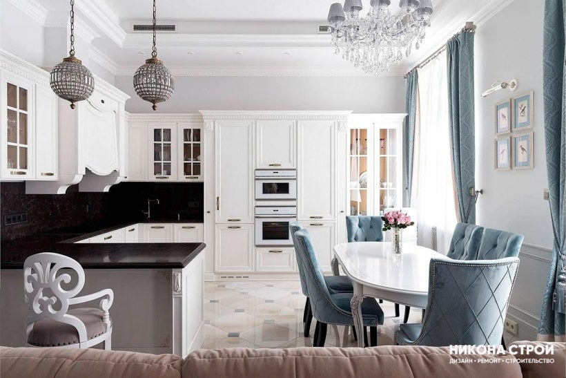 Кухня гостиная Неоклассика