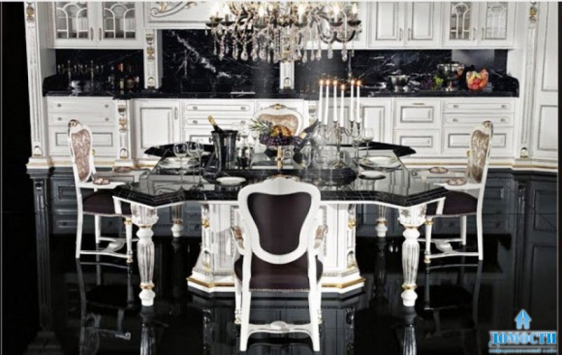 Черно белая кухня классика