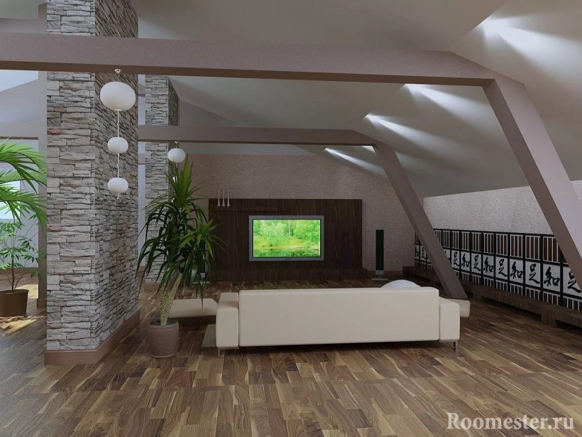 Мансардный этаж интерьер