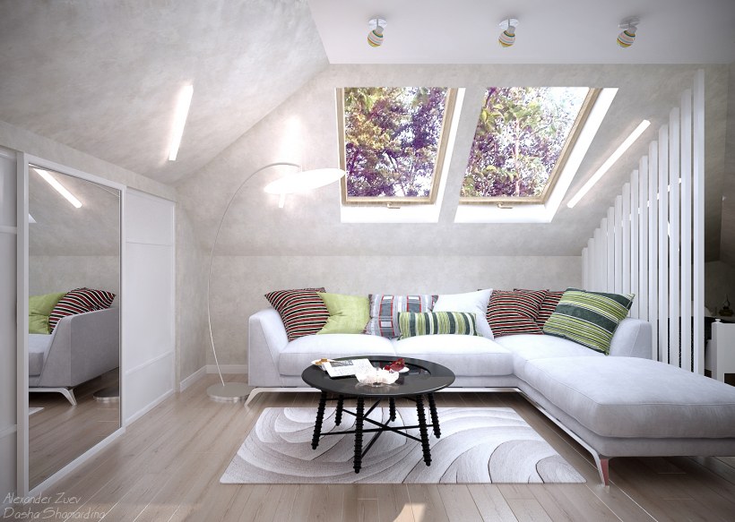 Зонирование мансарды