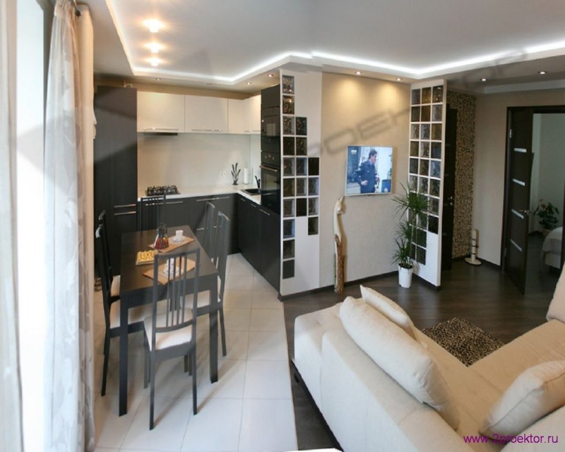 Интерьер в двухкомнатной хрущевке 43 кв