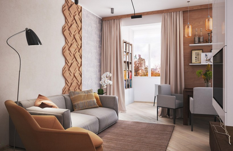 Интерьер типовой однокомнатной квартиры 40 кв.м