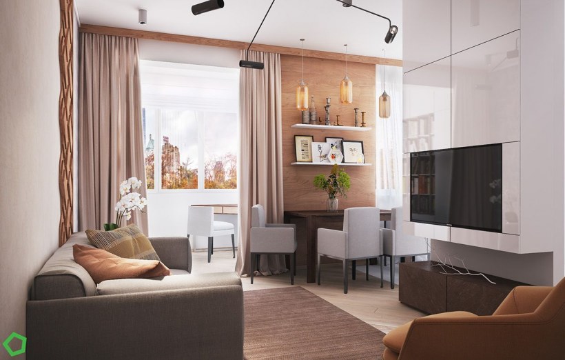 Интерьер квартиры 40 кв