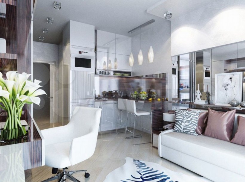 Кухня гостиная икеа 20м