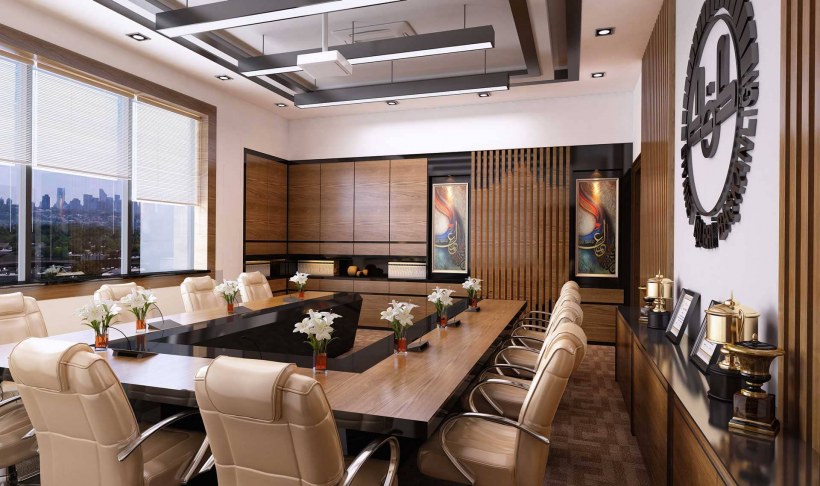 Интерьер большой переговорной