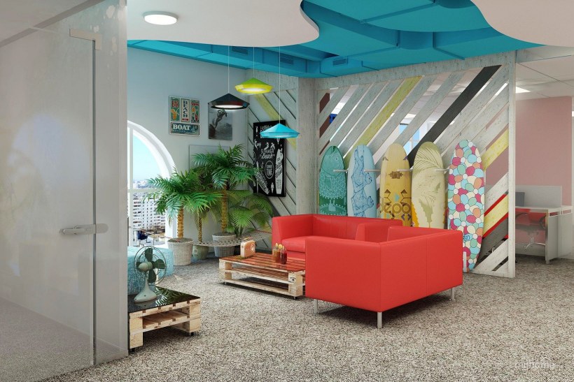 Интерьер зоны отдыха в офисе