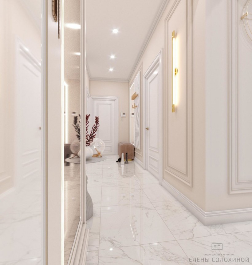 Прихожая в стиле Неоклассика в светлых тонах