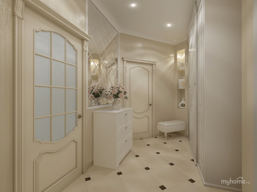 Прихожая в светлых тонах плитка