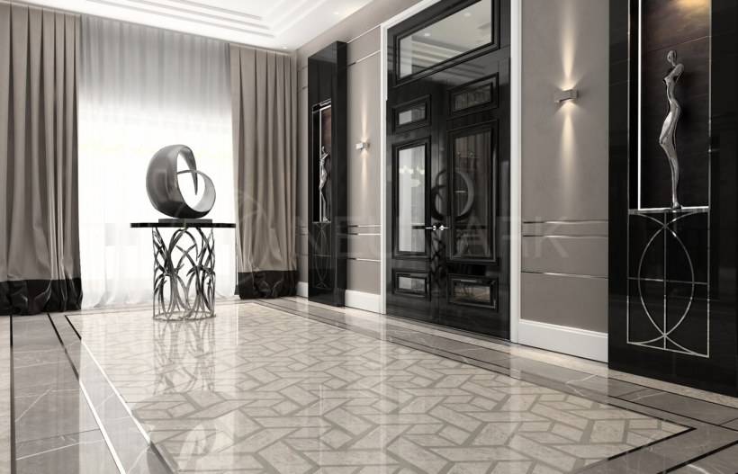 Мраморный пол арт деко