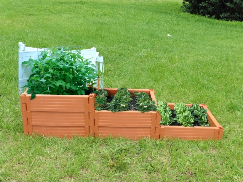 Грядки пластмассовых ящиков