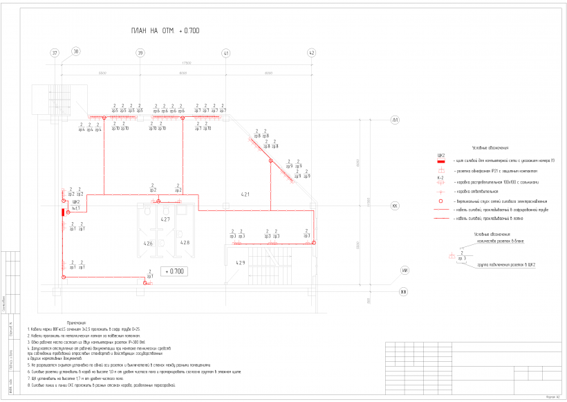 Исполнительная схема ЭОМ пример
