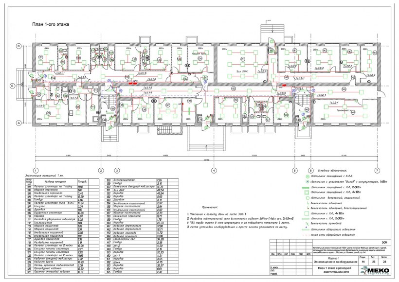 Схема аварийного освещения здания
