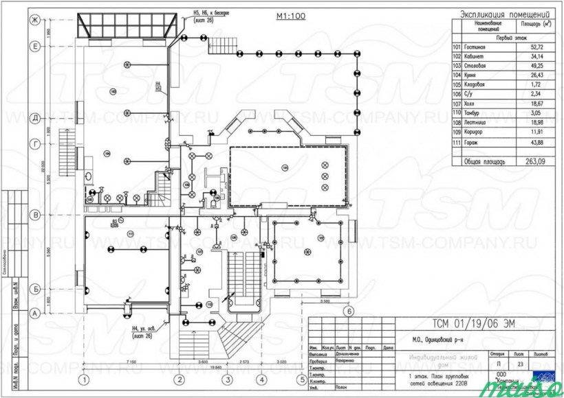 План привязки электроустановочных изделий