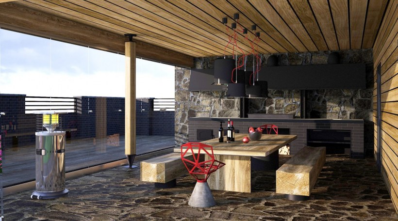 Летняя кухня из камня