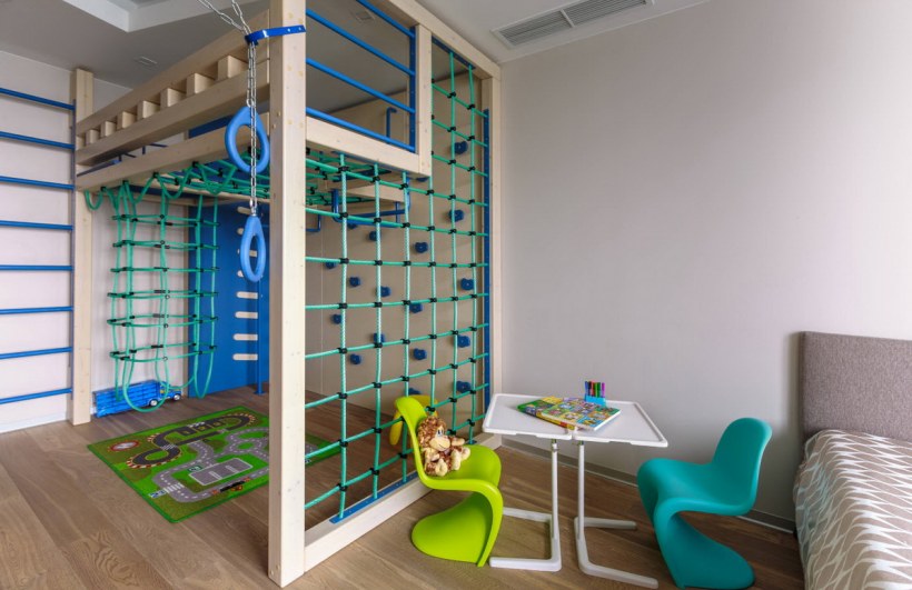 Детский спортивный уголок в интерьере