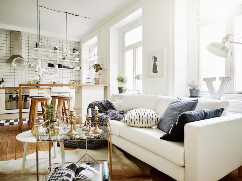 Планировка гостиной в скандинавском стиле