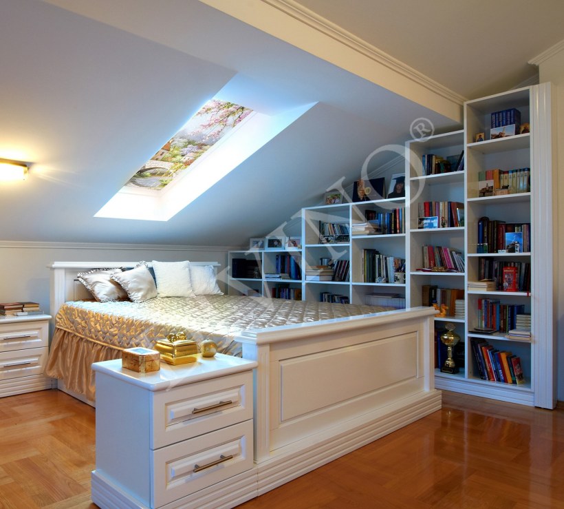 Интерьер мансардной комнаты