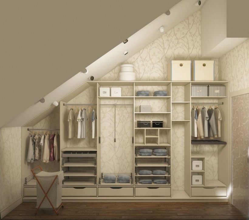 Декор спальни на мансарде