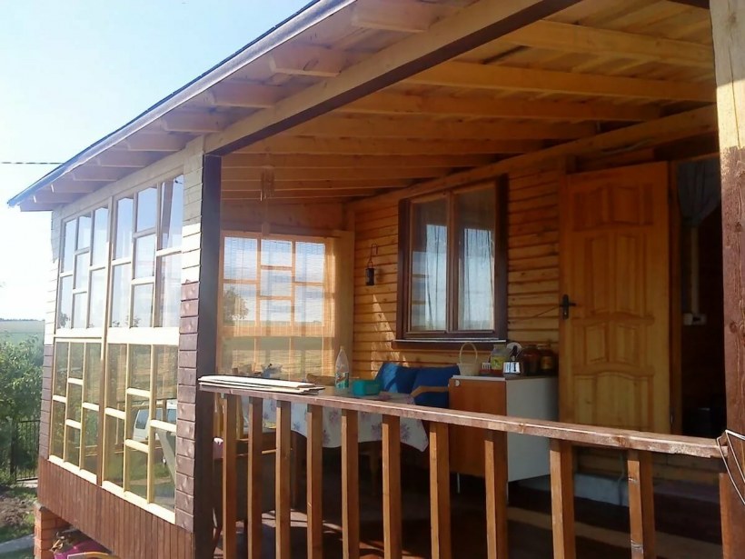Пристройка веранды к дачному домику