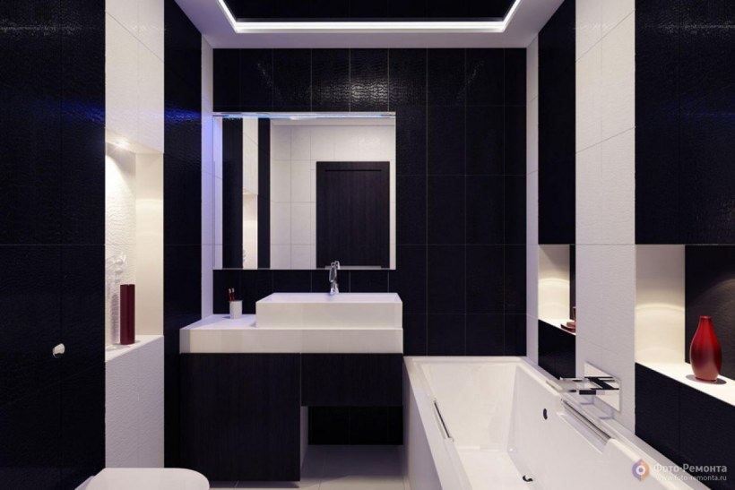 Ванная комната в темных тонах