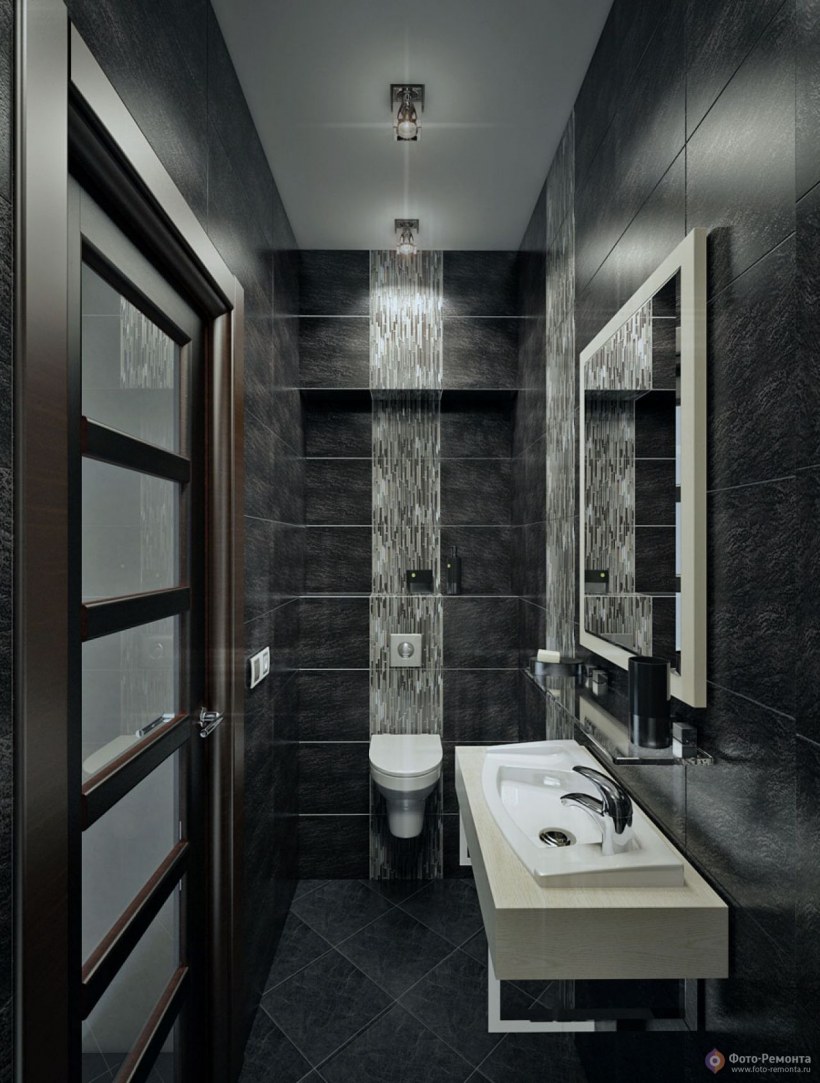 Черно серая ванная