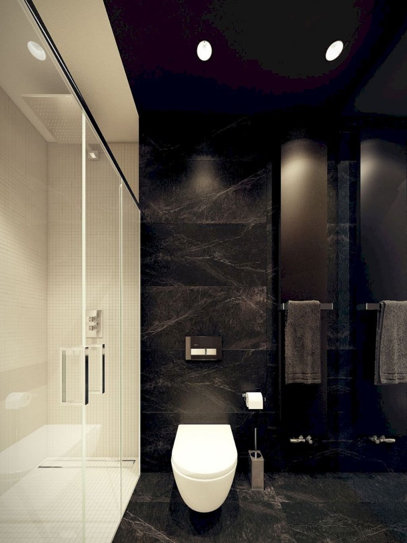 Черная туалетная комната